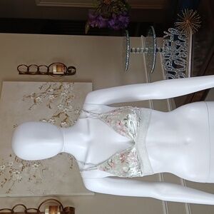 Victoria's Secret Pink Floral Velvet Bralette. Size M